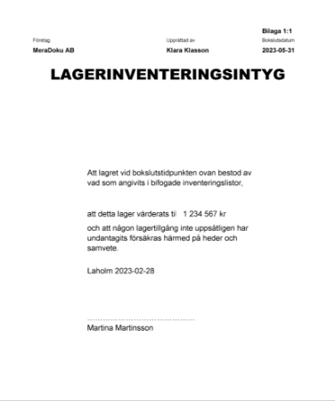 Lagerinventeringsintyg