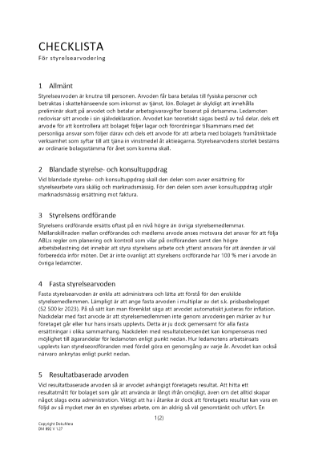 Checklista styrelsearvodering