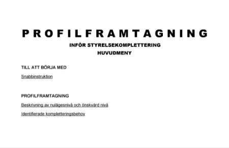 Profilframtagning styrelsekomplettering