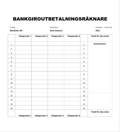 Bankgiroutbetalningsräknare