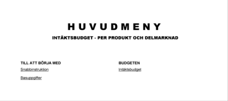 Intäktsbudget produkt delmarknad