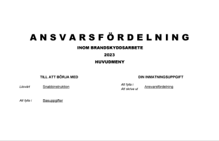 Ansvarsfördelning brandskyddsarbete