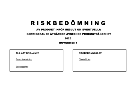 Riskbedömning produkt produktsäkerhet