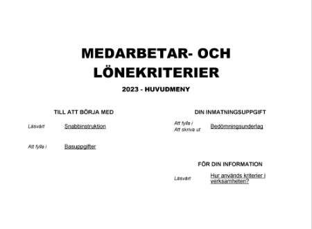 Medarbetar- och lönekriterier