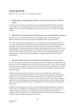 Checklista en-till-en samtal traumatisk incident