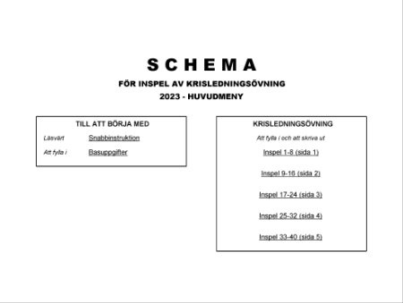 Schema krisledningsövning säkerhet