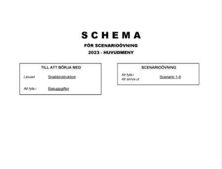 Schema scenarioövning säkerhet