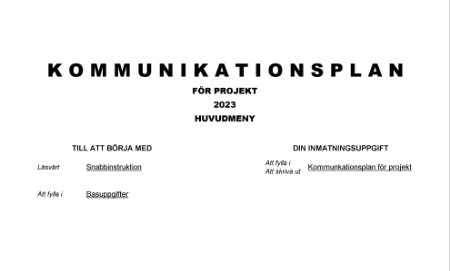 Kommunikationsplan projekt