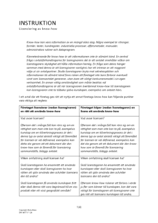 Instruktion licensiering av know-how