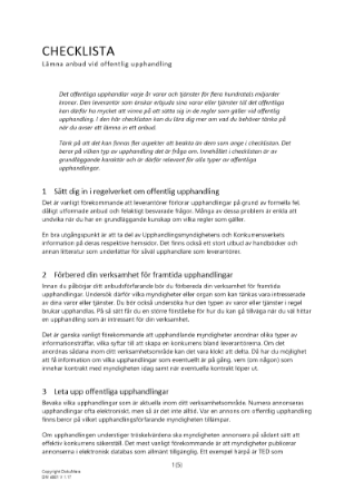 Checklista anbud upphandling