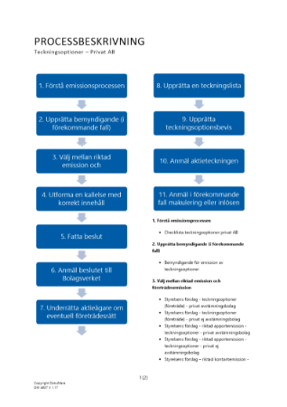 Processbeskrivning Teckningsoptioner Privat AB