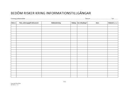 Bedömning av risker - informationstillgångar