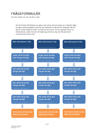 Frågeformulär - förstå varför du vill nå dina mål