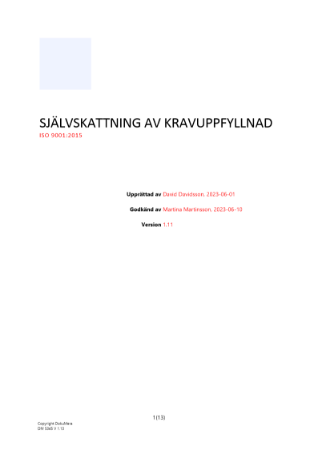 Självskattning av kravuppfyllnad ISO 9001