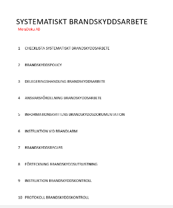 Pärm systematiskt brandskyddsarbete