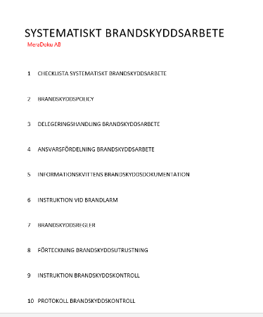 Pärm systematiskt brandskyddsarbete