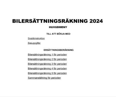 Bilersättningsräkning detaljerad 2024