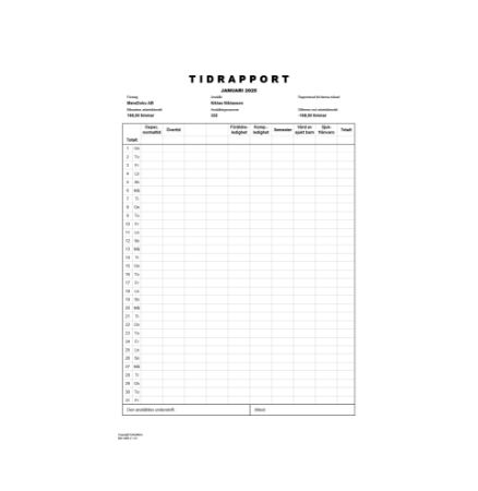 11099 Tidrapport 00 alla månader 2025