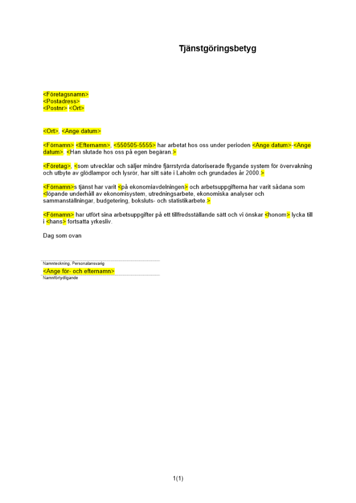 Tjänstgöringsbetyg svaga rekommendationer