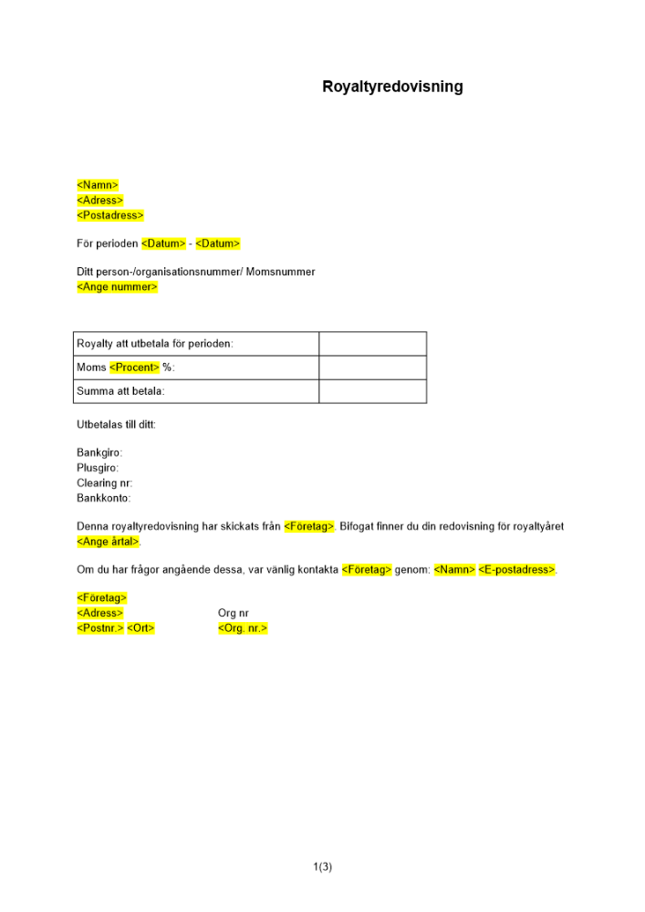 Royaltyredovisning