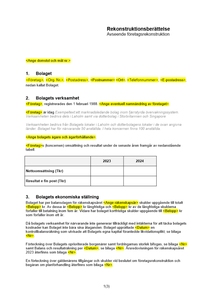 Rekonstruktionsberättelse