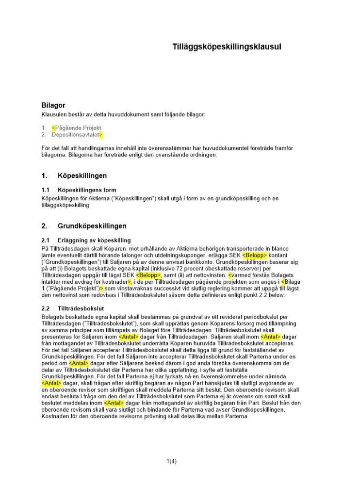 Tilläggsköpeskillingsklausul