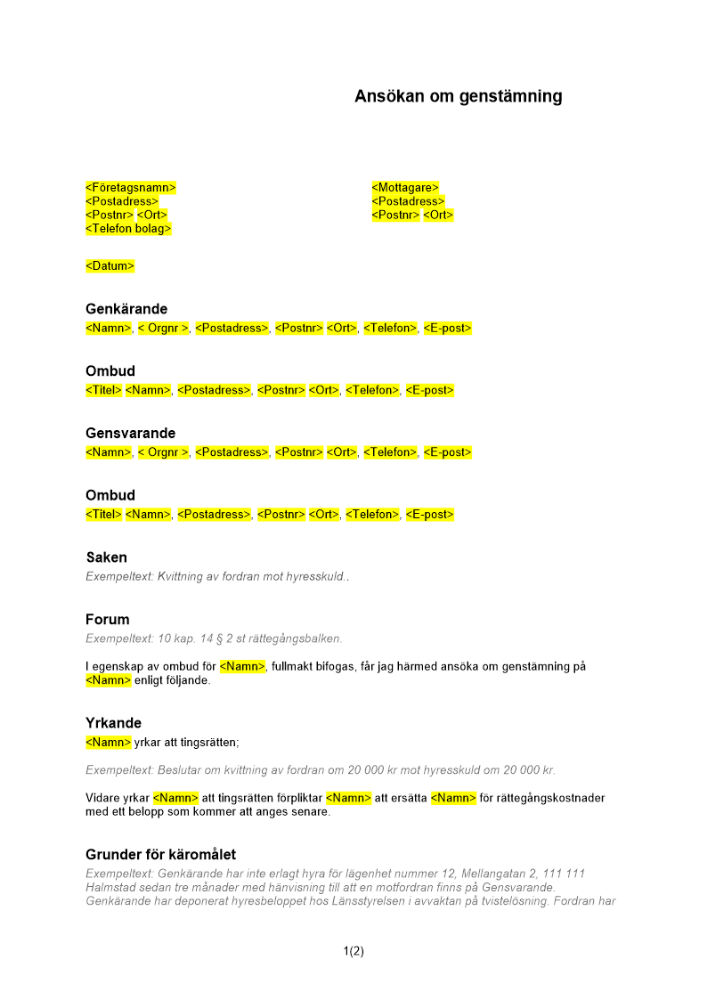 Stämningsansökan _Genstämning_