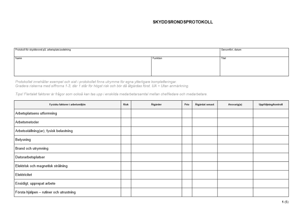 Skyddsrondsprotokoll